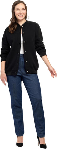 Turtle Bay New York Womens Snap Up Jacket - Soft, Fleecy Lining for Three-Season Comfort