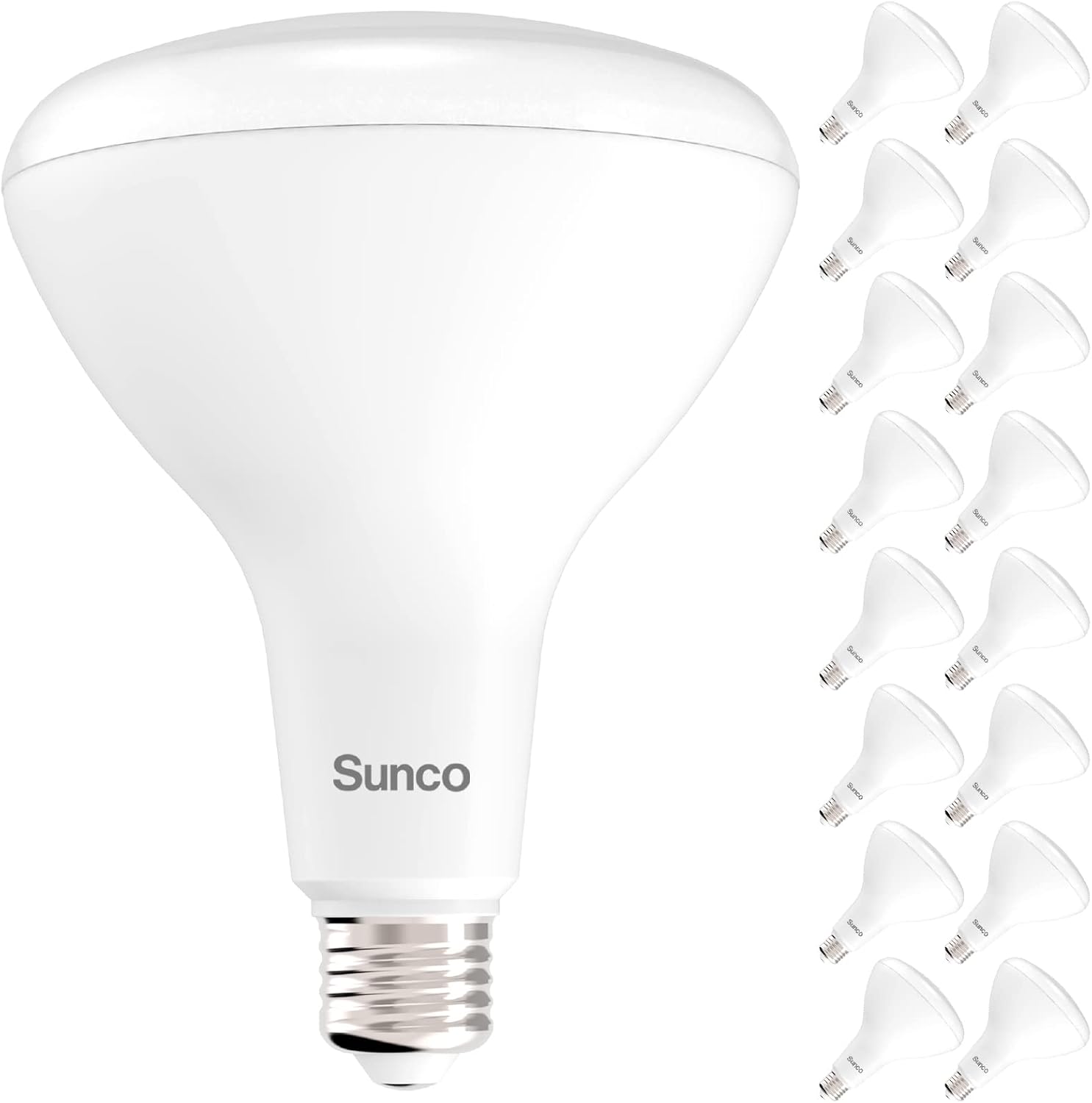 Sunco 16 Pack BR40 LED Flood Light Bulb, E26, 17W=100W, 3000K Warm White