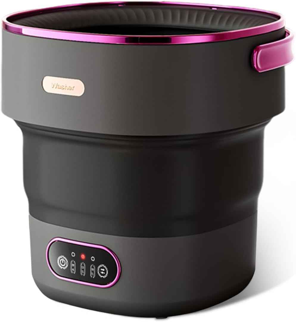 13L, Portable Washing Machine, Mini Washer Foldable Compact Laundry Machine with Basket Spin, Small Underwear Washer for Travel, Apartment, Manual Clothes Washing for Compact Spin Dryer