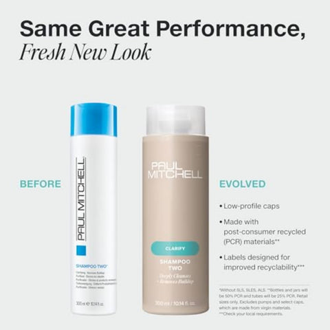 Paul Mitchell Shampoo Two, Clarifying Shampoo, Deep Cleanses + Removes Buildup, For All Hair Types, Especially Oily Hair