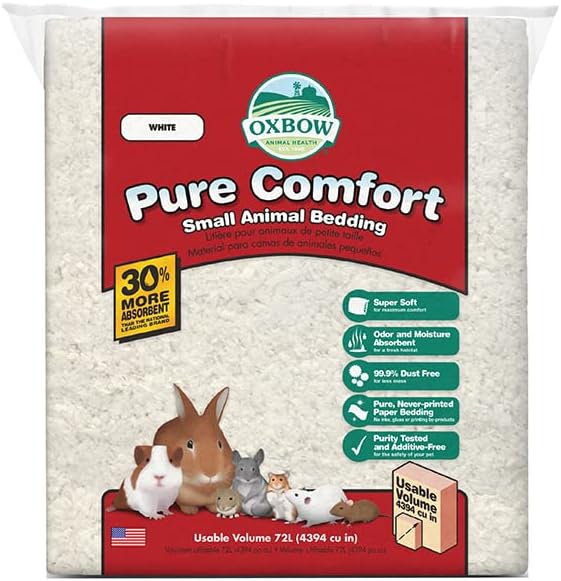 Oxbow Small Animal Bedding, Hamster, Guinea Pig, Rabbit, White, USA, 72 L