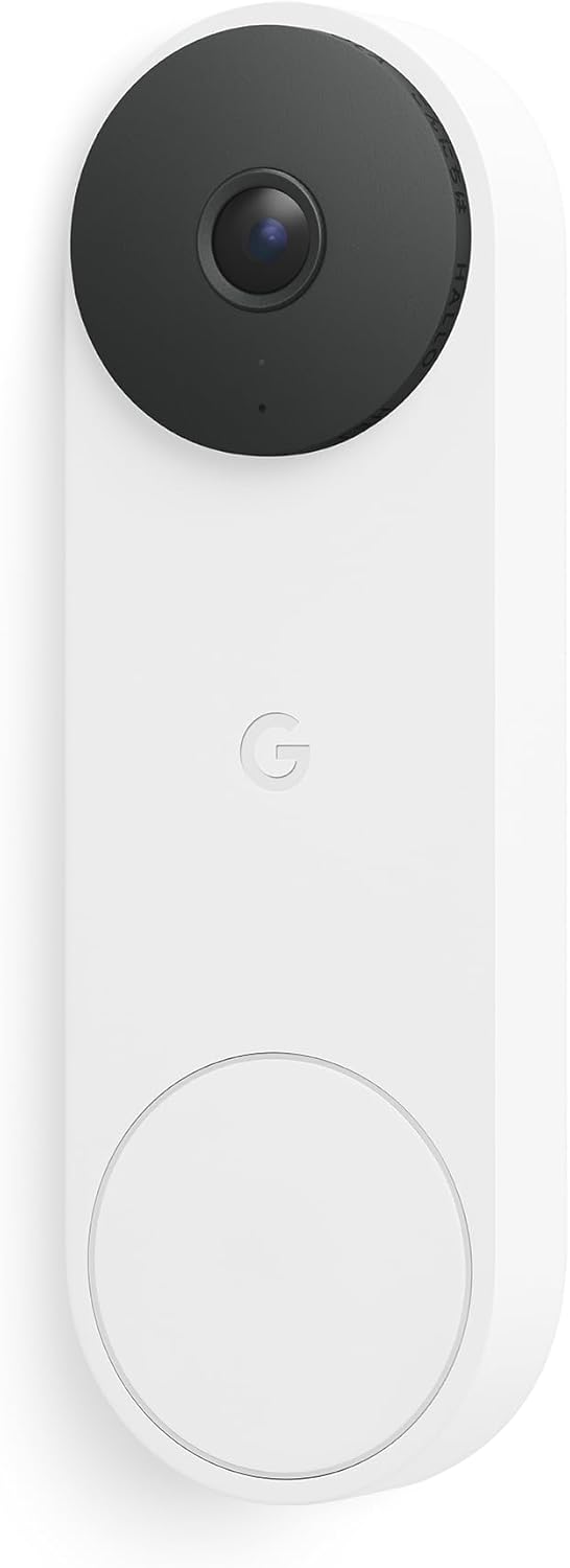 Google Nest Doorbell (Wired, 3rd Gen) - 2K Video, Live View - 2025 - Snow