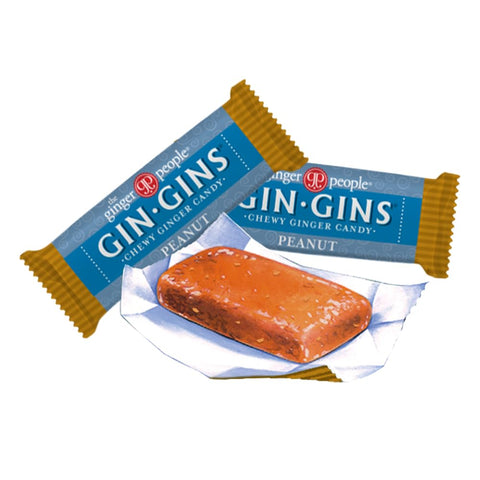 GIN GINS Peanut Ginger Chews Made w/ Fresh Ginger 3oz 12Pk