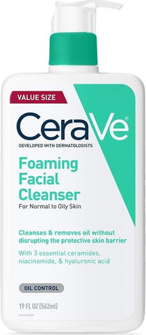 CeraVe Foaming Facial Cleanser, Face Wash for Oily Skin, 19oz