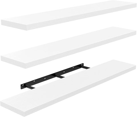 Amada 47.2" Floating Shelves for Wall Decor & Storage, Set of 3, White