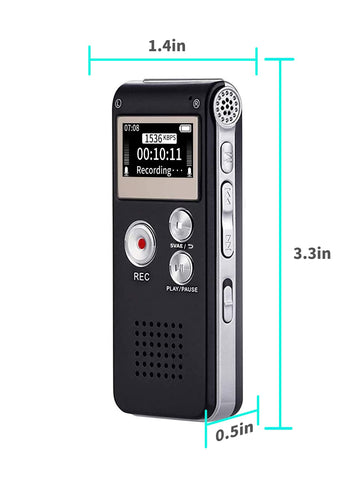 Digital Voice Recorder 16GB Voice Recorder with Playback for Lectures - USB Rechargeable Dictaphone Upgraded Small Tape Recorder Device