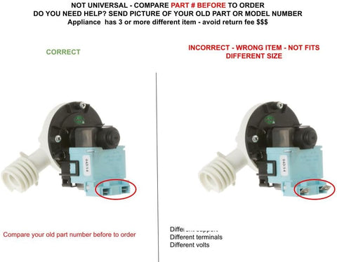 EA2353893, WD26X10030, WD26X10037 CKDX10037X compatible with General Electric Dishwasher Drain Pump Assembly fits old number EA2353893, WD26X10030, WD26X10037