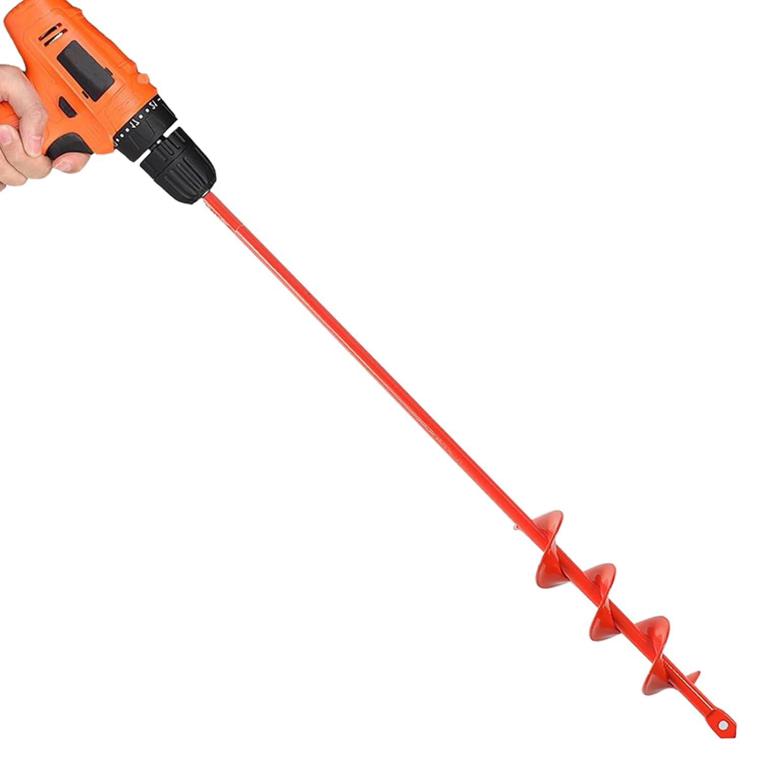 MAXCCINO Auger Drill Bit for Planting 2"(D) x14.5(L), Garden Ground Earth Spiral Drill Bit for 3/8" Hex Drive Drill, for Post Hole Digger Bulb Bedding Digging Plant Rapid Planter