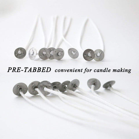 EricX Light 100 Piece Natural Candle Wick, Low Smoke 6" Pre-Waxed & 100% Natural Cotton Core,For Candle Making,Candle DIY