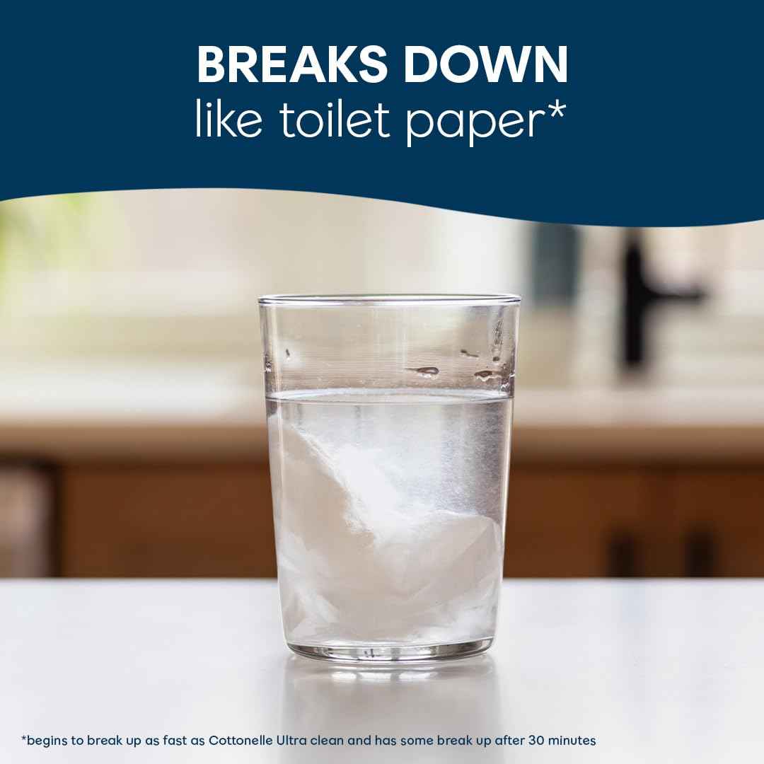 Cottonelle XL Flushable Wipes, 2 Packs, 45 Wipes per Pack
