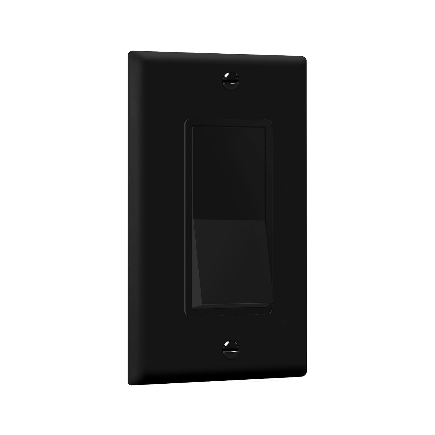 ENERLITES Black Single Pole Decorator Paddle Light Switch, 15A, 1 Pack