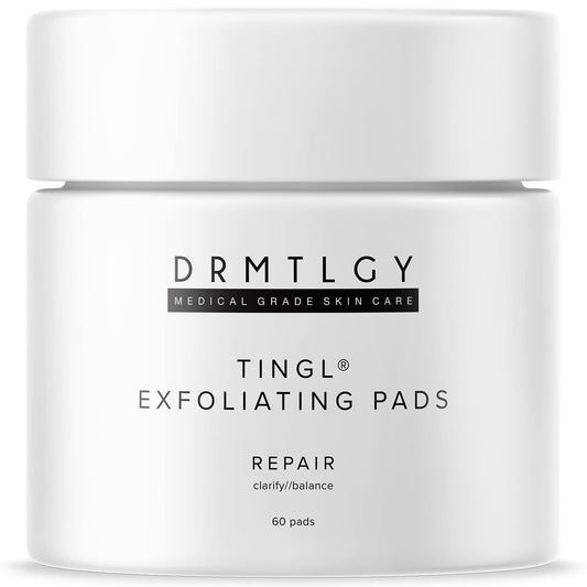 tingl Face and Body Exfoliator Pads - Anti Aging Acne Treatment with Glycolic Acid, Lactic Acid, and Salicylic Acid - Pore Minimizer, Oil Cleanser, Blackhead Remover and Skin Exfoliator in One