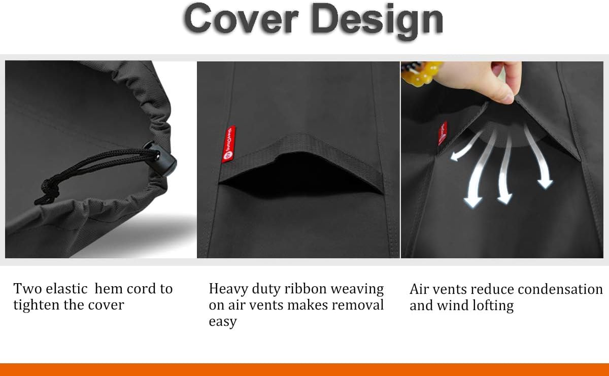 SheeChung Fire Pit Cover Square 30"L x 30"W x24"H,Waterproof 600D Polyester