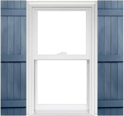 Polaris Homeside 4 Board and Batten Joined Vinyl Shutters (1 Pair) 14-1/2in. x 55in. - 610 Indigo Blue