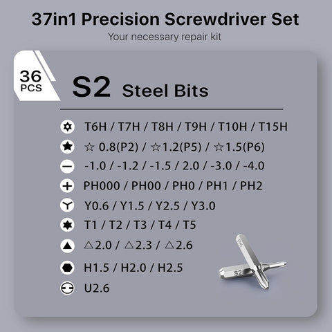 AXTH 37-in-1 Small Precision Screwdriver Set, Stocking Stuffers for Men