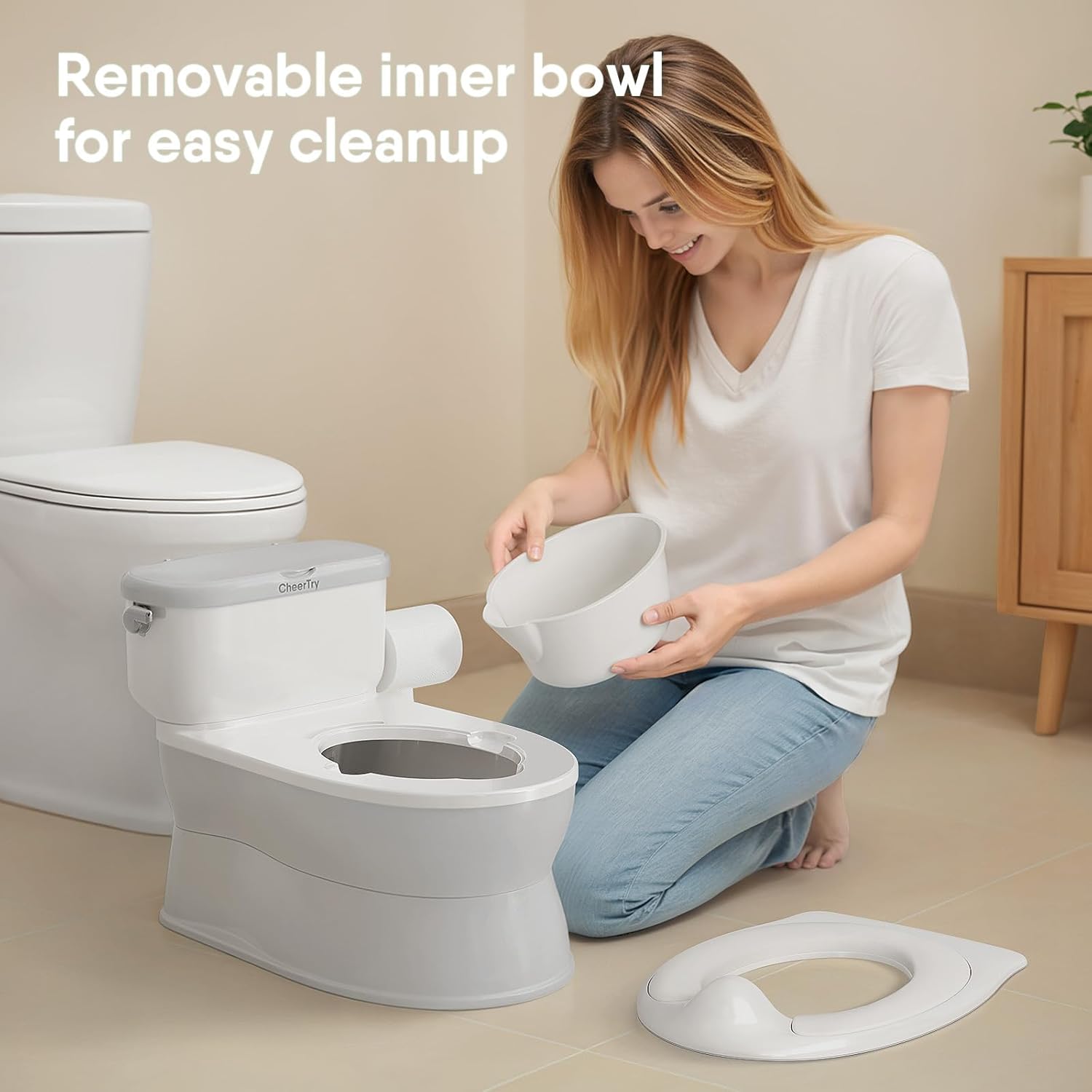 CheerTry 2-in-1 Toddler Potty Training Toilet with Detachable Training Seat