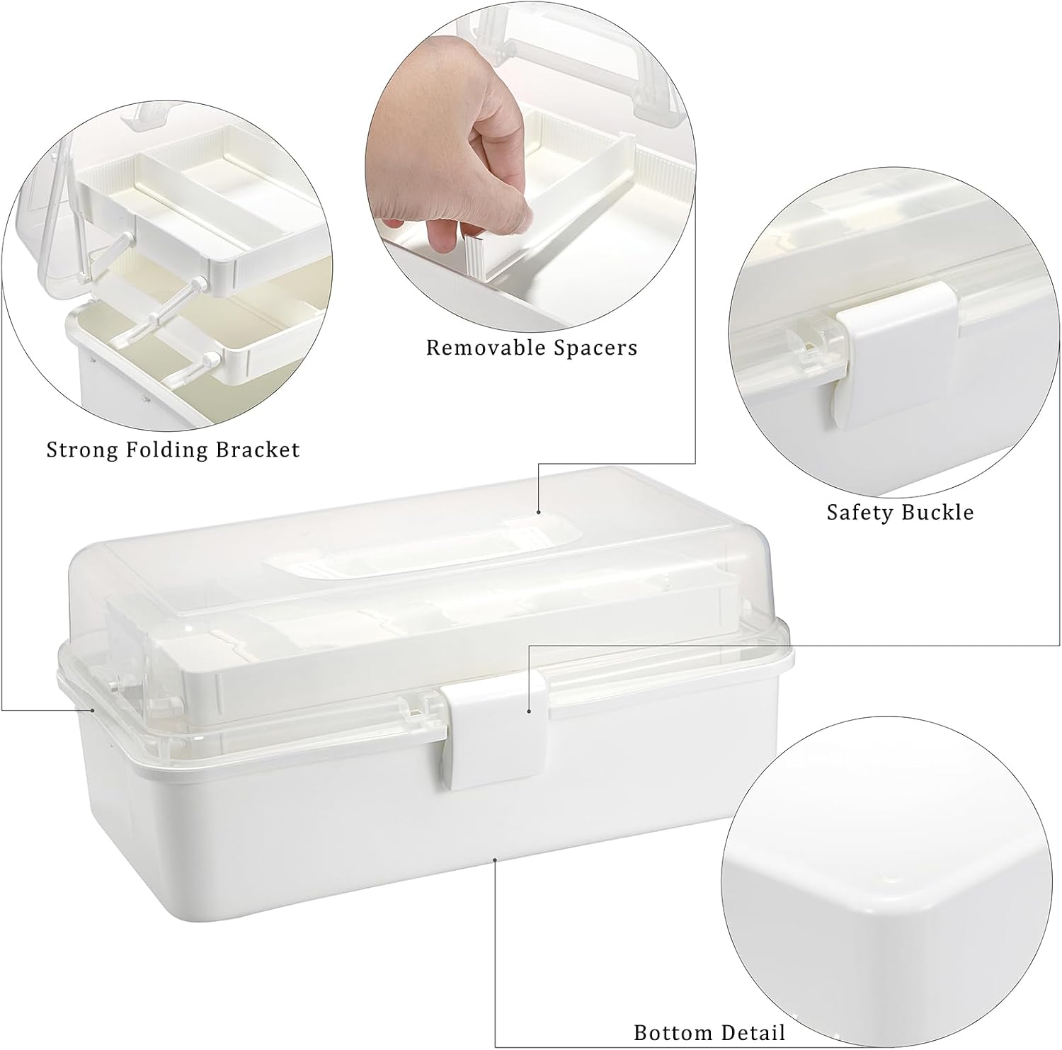 BTSKY 3-Layer Plastic Dividing Storage Box Craft Organizer and Storage