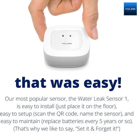 YoLink Water Leak Sensor 1 Kit: 6-Pack + Hub