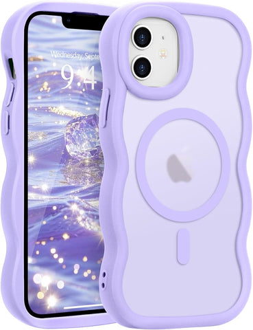 Pepmune for iPhone 12 Pro/12 Case Wavy Frame Translucent, Lavender