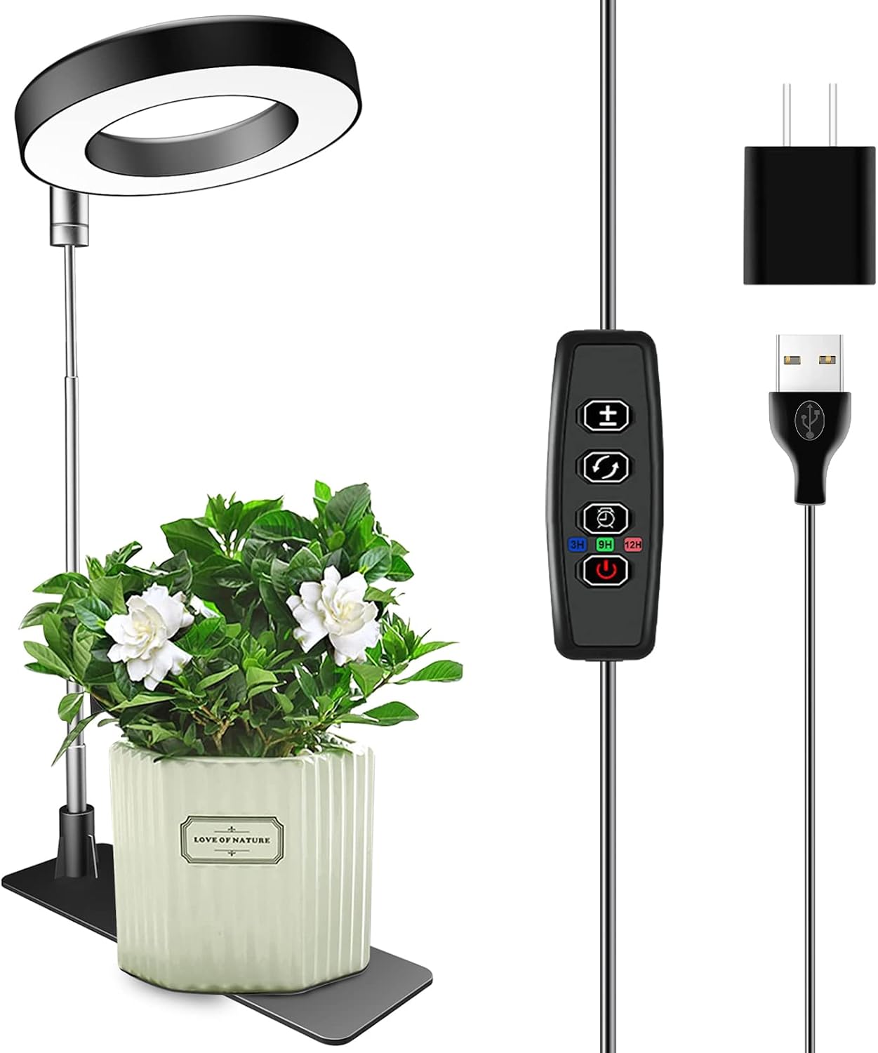 Aokrean Plant Grow Light for Indoor Plants, 3.5in Full Spectrum with Base