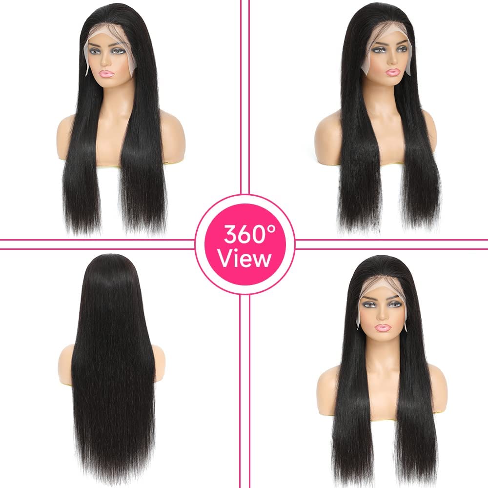 30 Inch Lace Front Wigs Human Hair Pre Plucked with Baby Hair 200 Density Real Human Hair Wig Straight 13x4 HD Lace Frontal wigs