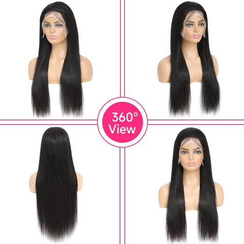 30 Inch Lace Front Wigs Human Hair Pre Plucked with Baby Hair 200 Density Real Human Hair Wig Straight 13x4 HD Lace Frontal wigs