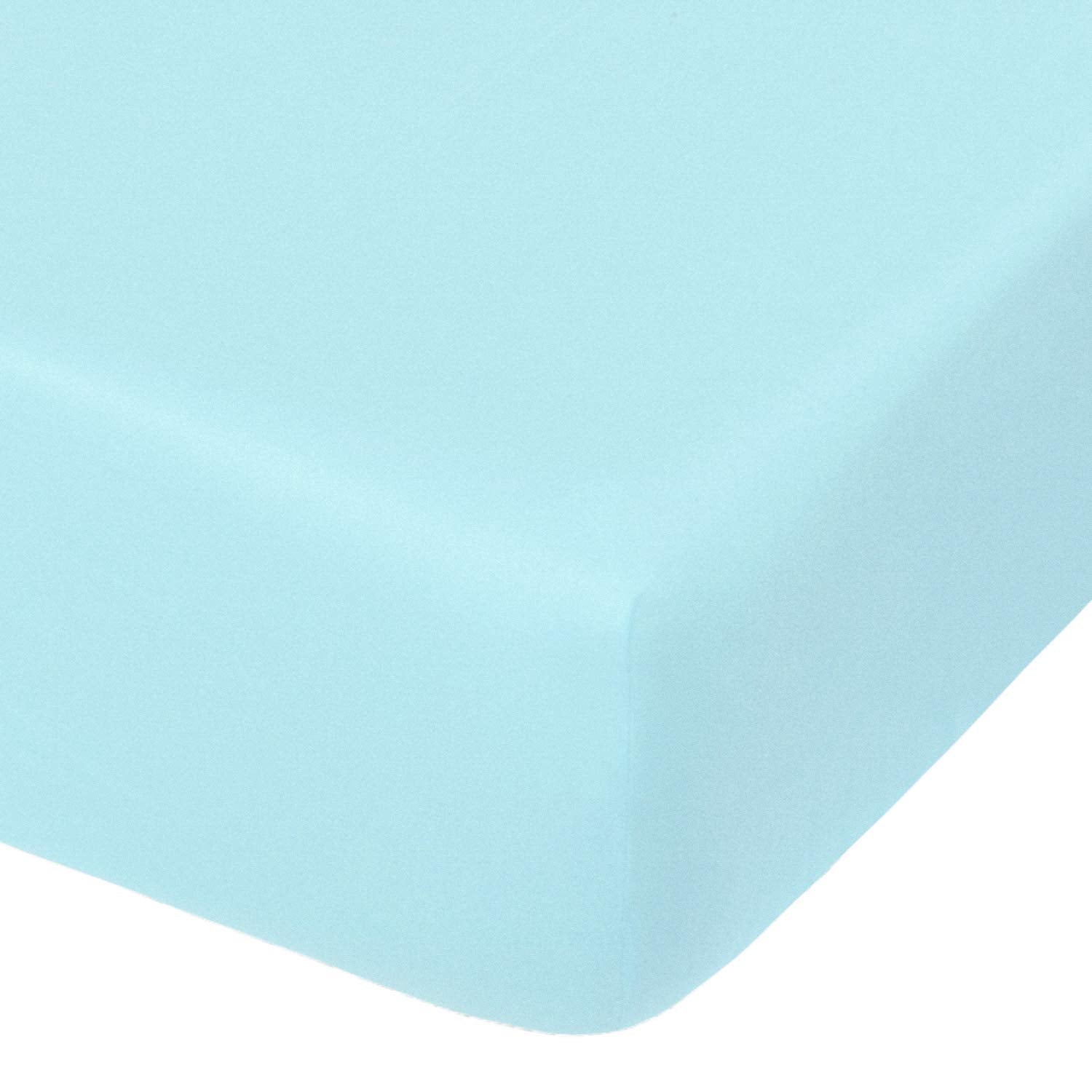 NTBAY Microfiber Crib Fitted Sheet, 28 x 52, Aqua