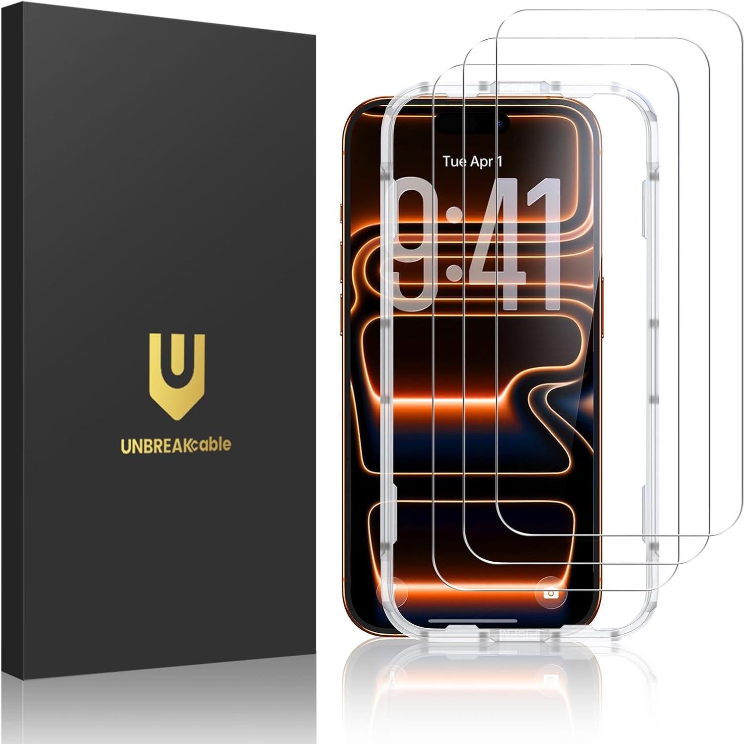 UNBREAKcable 3-Pack Screen Protector for iPhone 17 Pro Max Tempered Glass