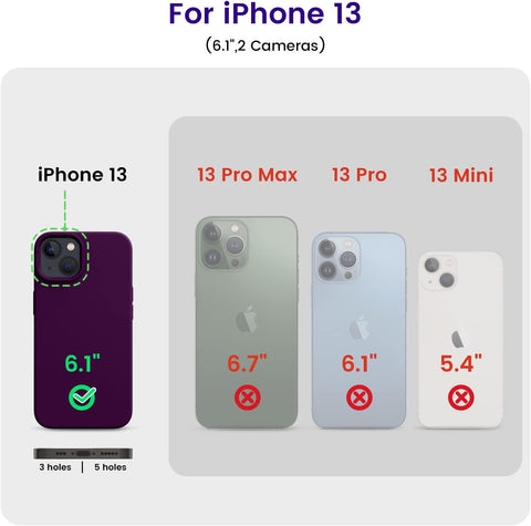 OTOFLY Designed for iPhone 13 Case, Silicone Shockproof Slim Thin Phone Case for iPhone 13 6.1 inch Purple