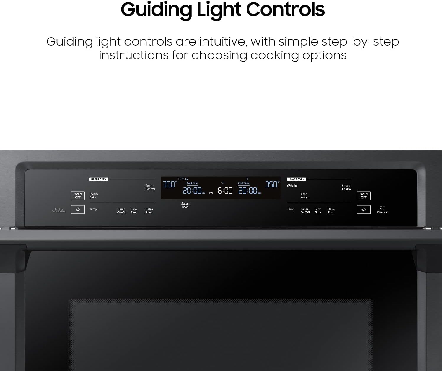 SAMSUNG 30" Smart Double Wall Oven w/Steam Cook, Wi-Fi, Large Oven Capacity, NV51K6650DG/AA, Fingerprint Resistant Stainless Steel, Black