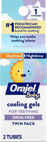 Orajel Baby Daytime & Nighttime Cooling Gels for Teething, 0.18 Oz, 2-Pack