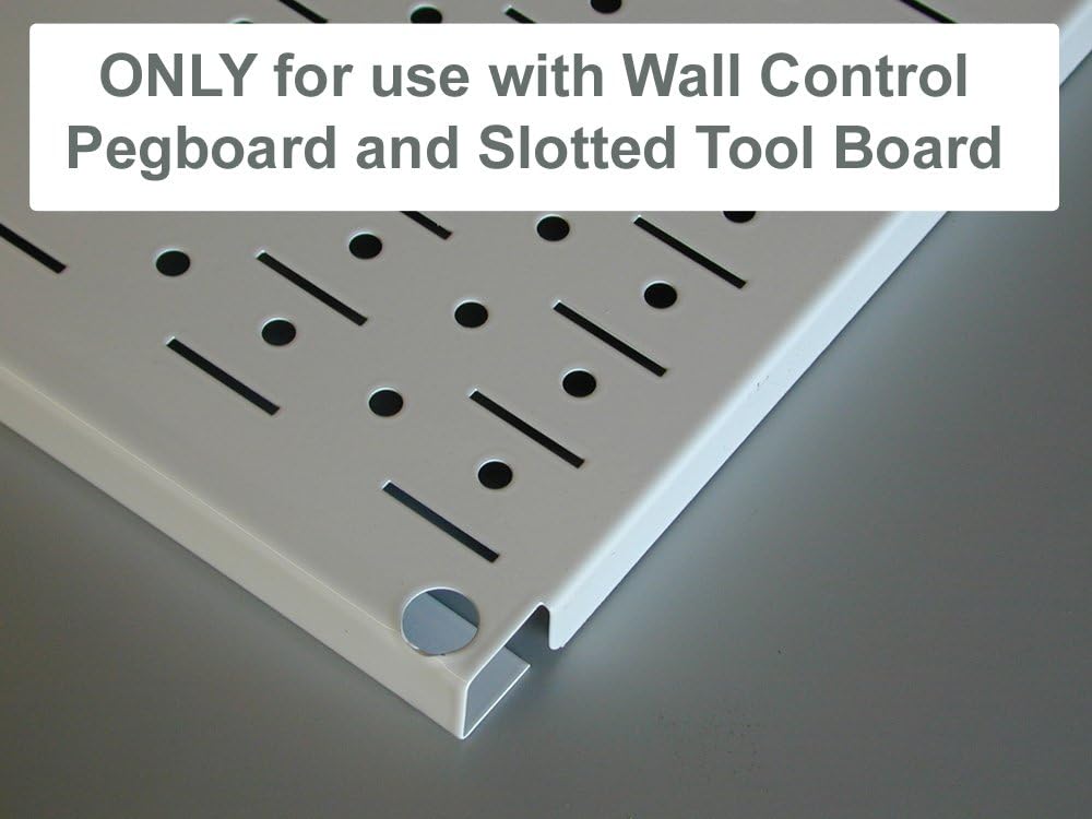 Wall Control Shelf 6in Deep Pegboard Shelf Assembly Pegboard and Slotted Tool Board – White