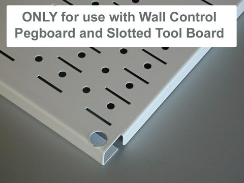 Wall Control Shelf 6in Deep Pegboard Shelf Assembly Pegboard and Slotted Tool Board – White