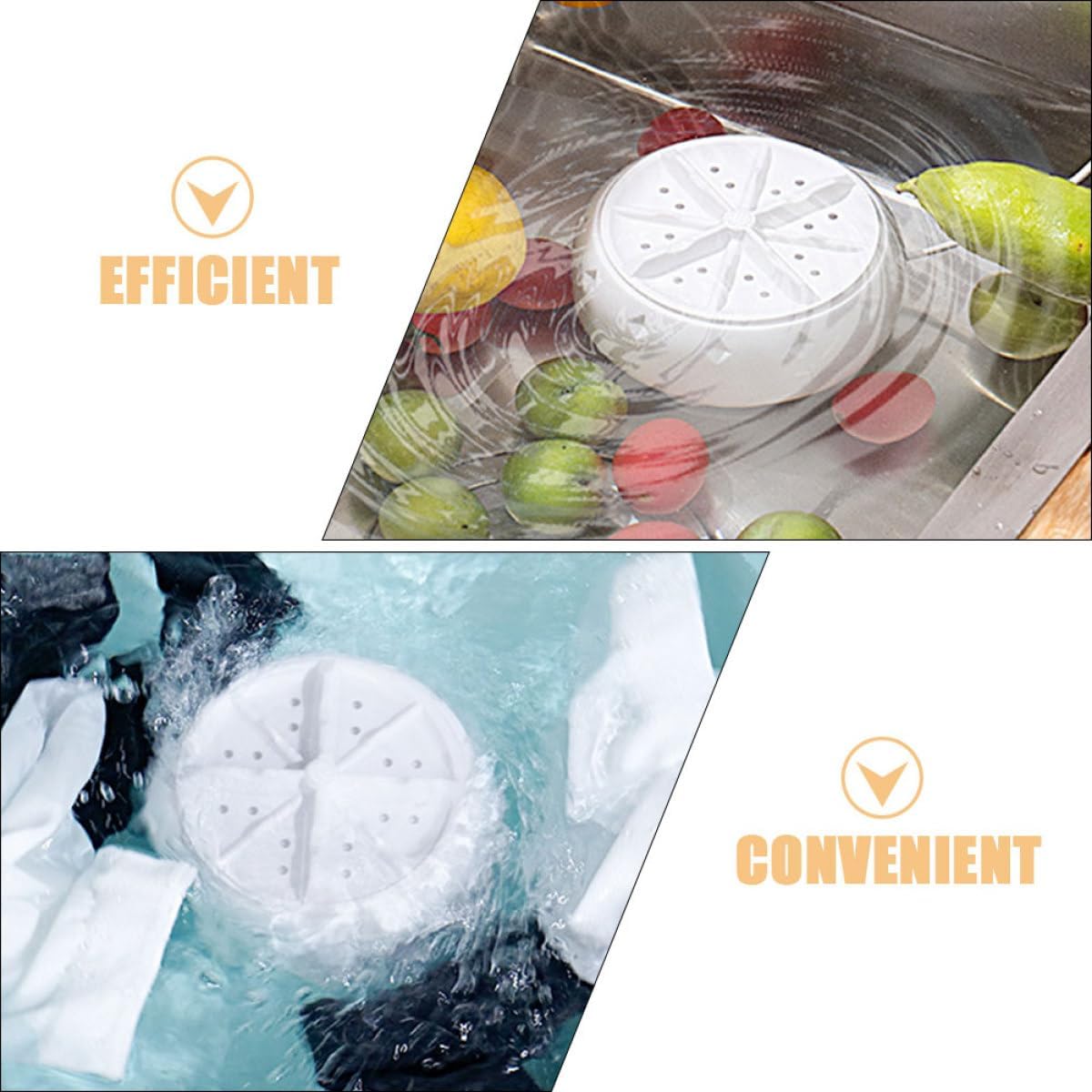 Mini Portable Washing Machine Automatic Turbo Washer with Usb Power Supply and Bottom Suction Cup Compact Countertop Washer for Underwear Socks Home Rv Travel Apartment