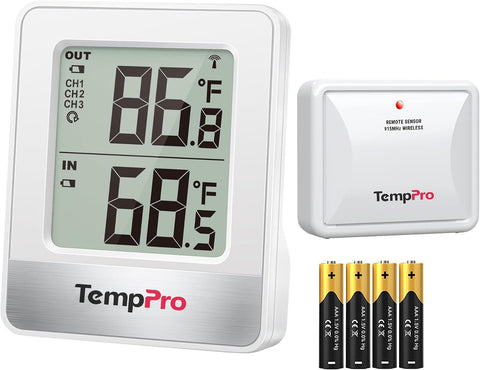 TempPro TempAir Indoor Outdoor Thermometer Wireless 500FT