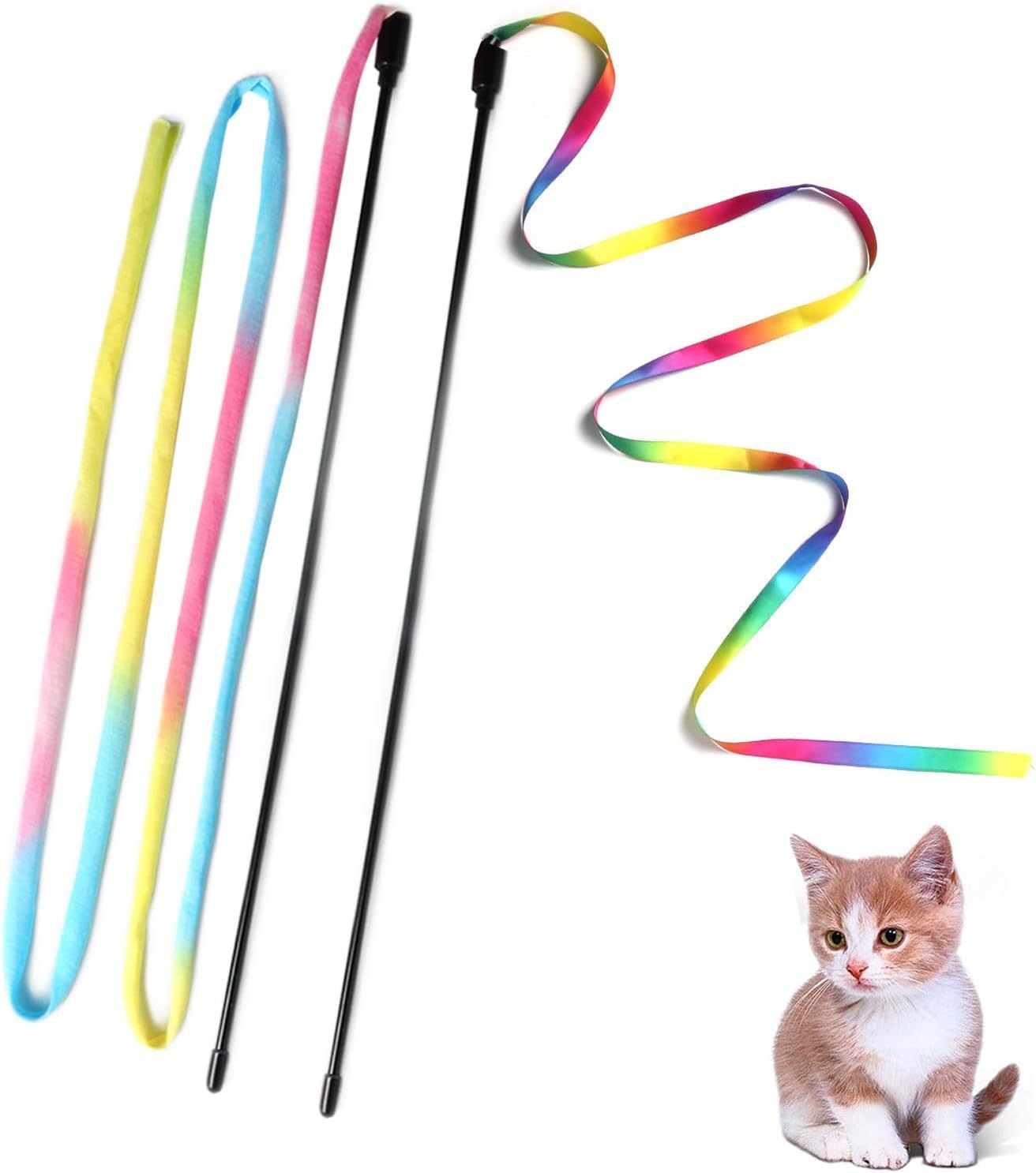 Cat Wand Toys Interactive Kitten Toys for Indoor Cats-2Pcs