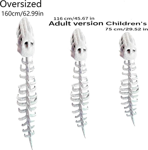 Dinosaur Costume-3D Skeleton Design,Realistic Halloween Dinosaur Skeleton Costume,Themed Skull Cosplay Props