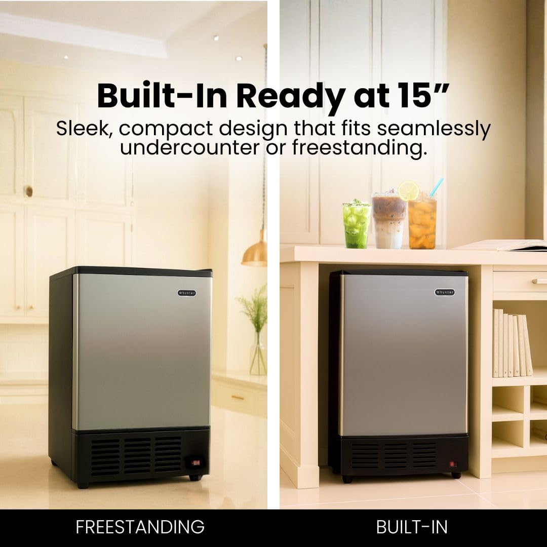 Whynter Built-In Stainless Steel Ice Maker, Undercounter, UIM-155