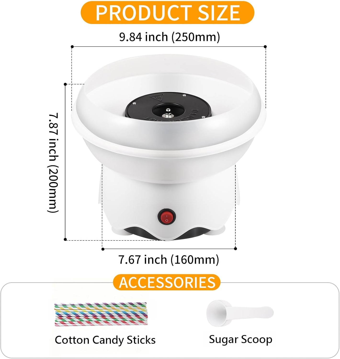Cotton Candy Maker for Christmas Gifts, Birthday Party, Easy to Use & Clean