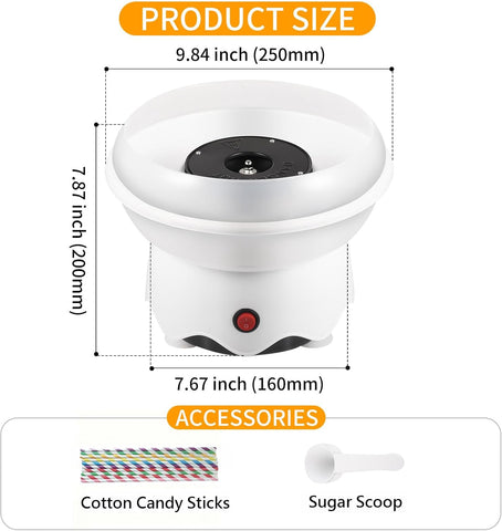 Cotton Candy Maker for Christmas Gifts, Birthday Party, Easy to Use & Clean