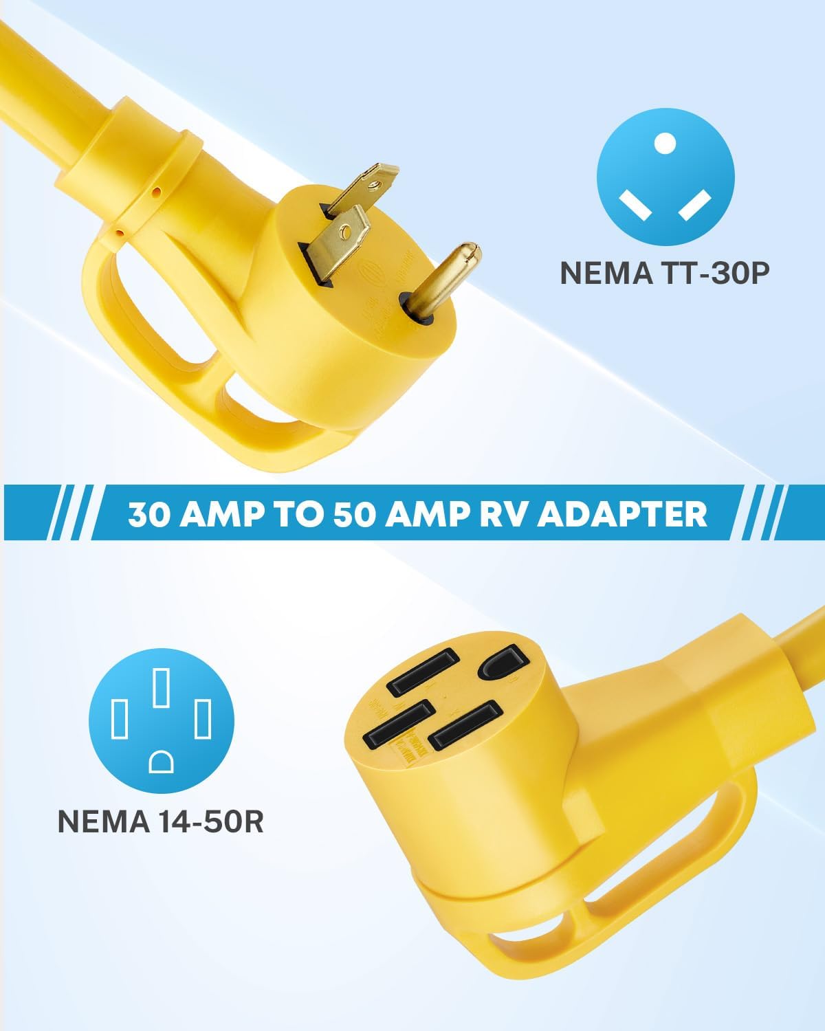 Kohree 30 Amp to 50 Amp RV Adapter
