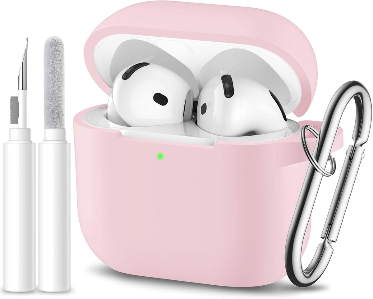 for AirPods 4 Case Cover 2024 with Cleaner Kit, Lightpink