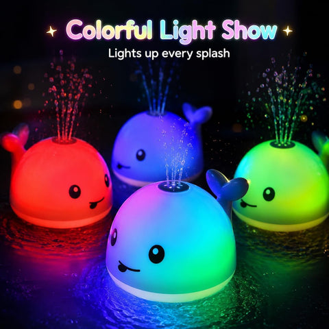 Gigilli Baby Bath Toys, Light Up Whale Bath Toy Sprinkler for Kids Boy Girl