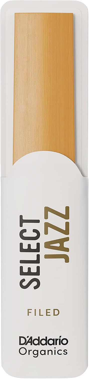 D'Addario Organic Select Jazz Filed Baritone Saxophone Reeds - Sax Reeds - Individually Sealed - 3 Medium, 5 Pack