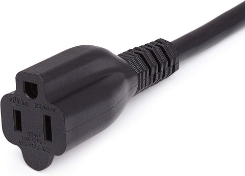 Amazon Basics Extension Cord, 3 Prong Outlet Extender, Indoor Power Cord, 13 Amps, 125V, 6 Ft, Black