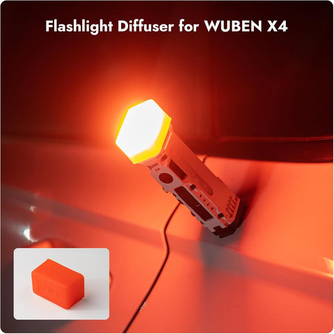 WUBEN AC3 Flashlight Diffuser Durable, Lamp Caps for X2Pro/X4 Flashlight, for Camping, Emergencies and Outdoor (Red)