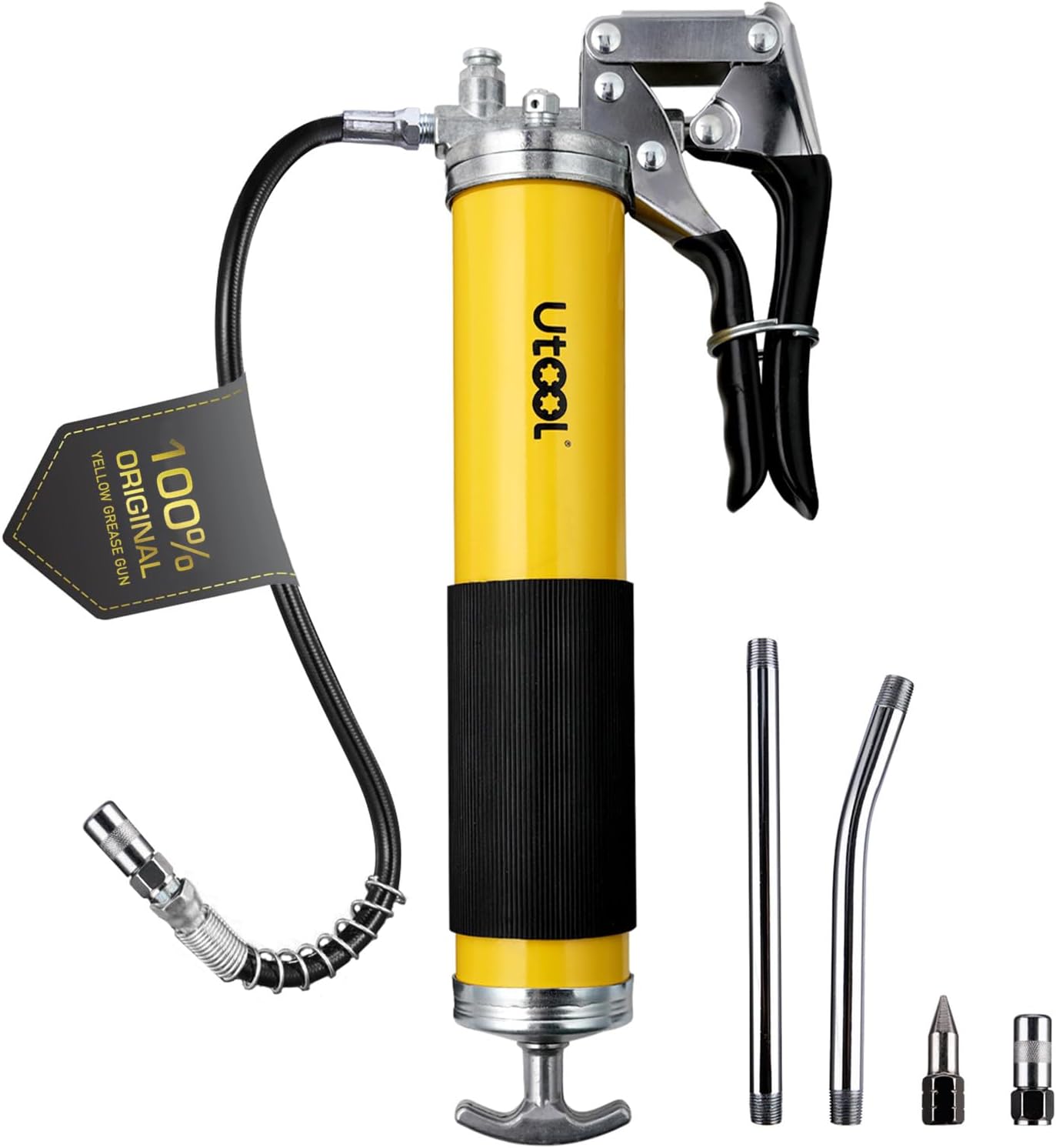 UTOOL 8000 PSI Heavy Duty Pistol Grip Grease Gun Kit, 14 oz Capacity