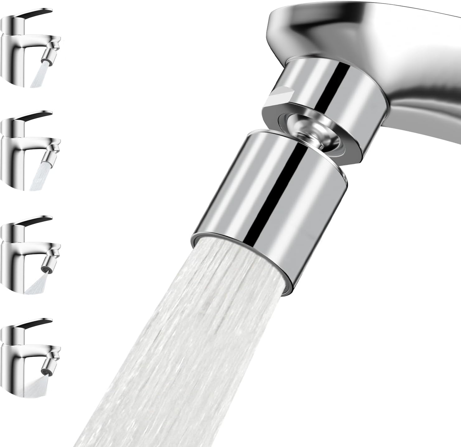 Hibbent NSF/ANSI/CAN 372 Certified 4 Modes Faucet Aerator, Chrome