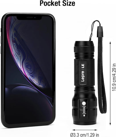 Lepro Lighting Ever LED Flashlight, High Lumens Waterproof Adjustable Focus
