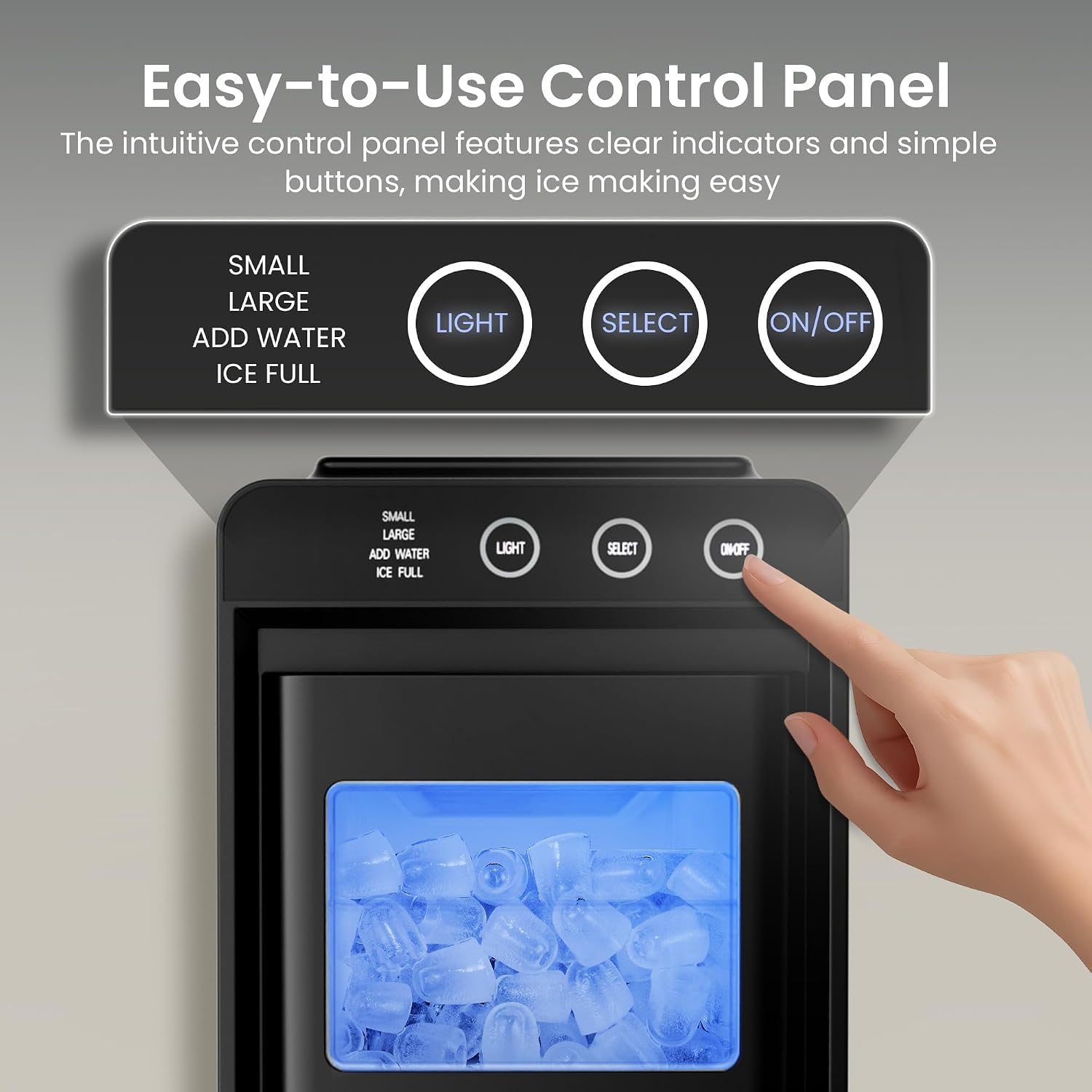 Kismile Portable Countertop Ice Maker, 26lbs/Day, Self-Cleaning, Black